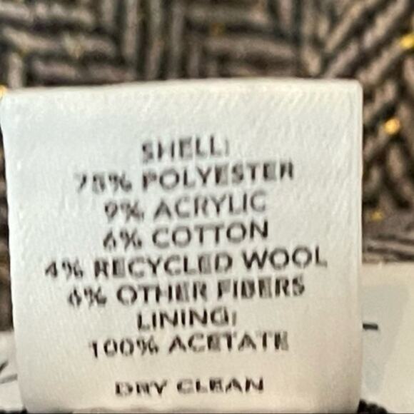 LOFT Brown Tan Wide Leg Herringbone Academia Cuffed Dress Pants NWOT Size 4 - Picture 8 of 11